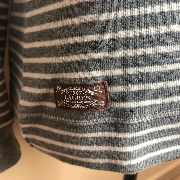 Ralph Lauren Striped Gray&White Long Sleeve Top - Picture 5 of 8